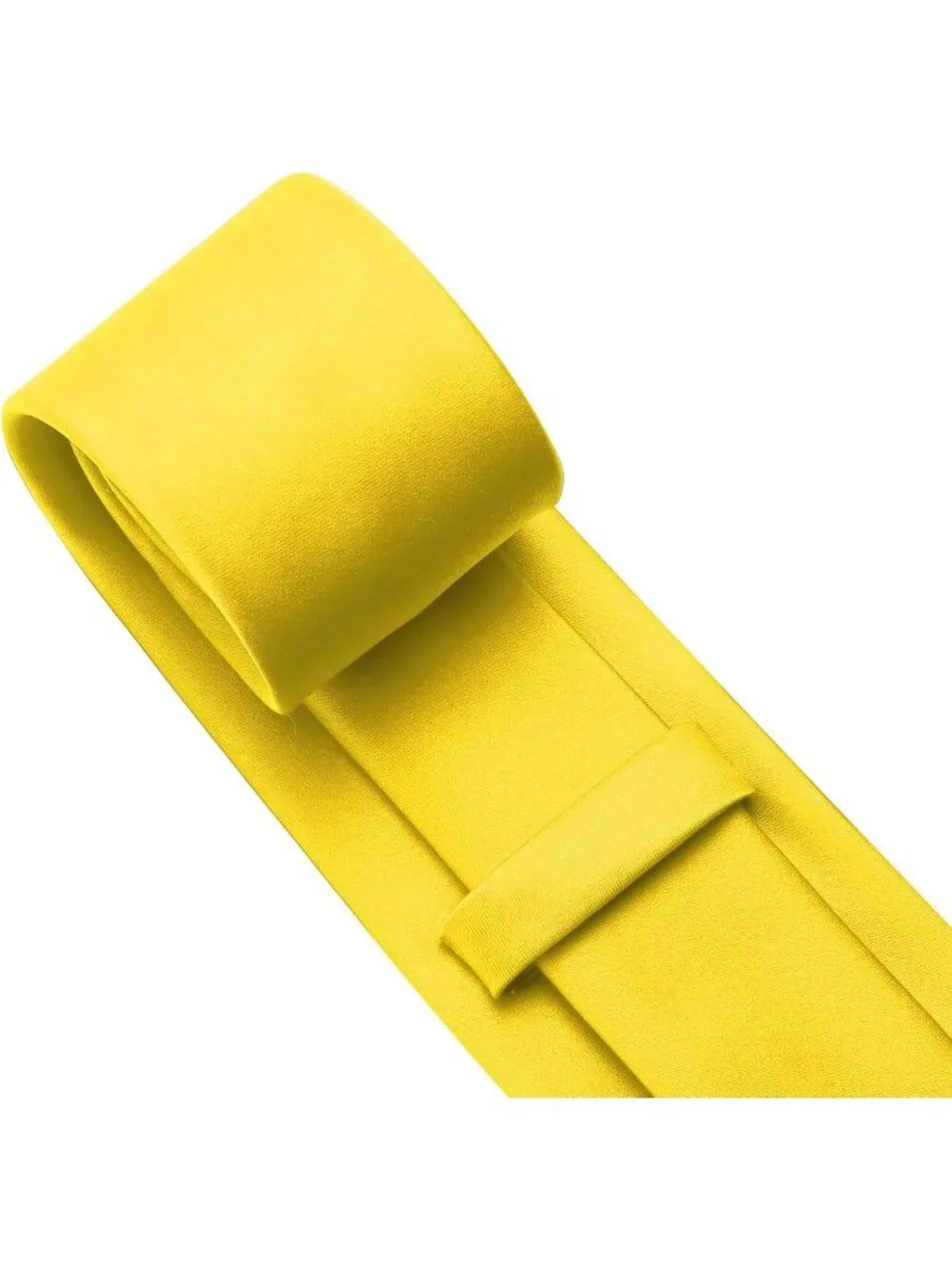 Men's Yellow Solid Microfiber Plain Formal Silk Necktie For Business Dress Tie